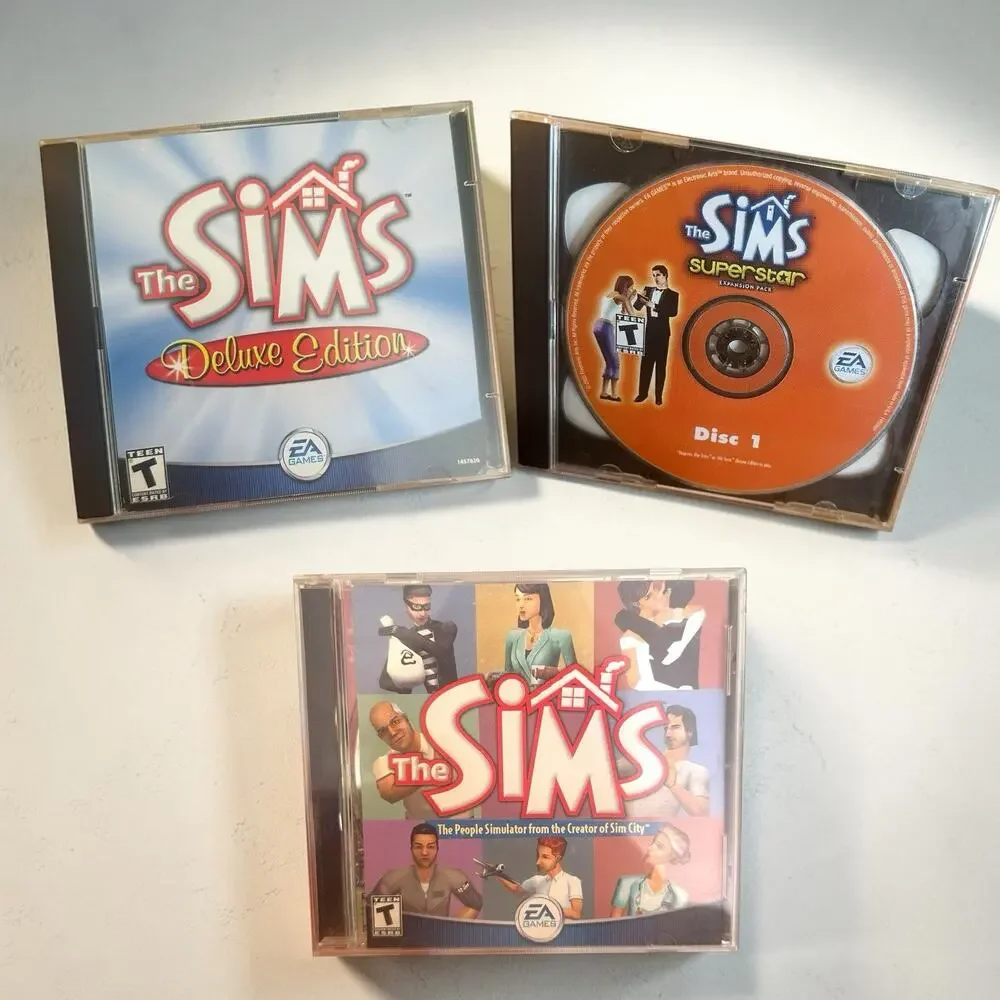 Vintage The Sims PC Game Lot Deluxe Livin’ Large Superstar Expansion Untested